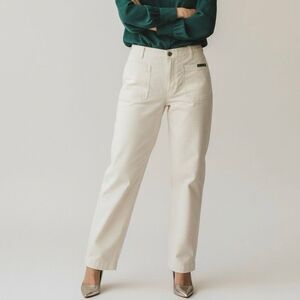 LRL Ralph Lauren White Wide Leg Pants 8 Y2K Coastal Minimalist Parisian Chic